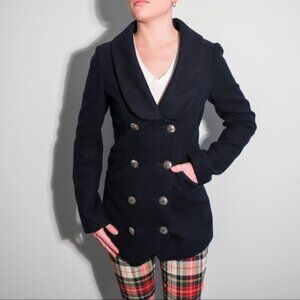 Double-Breasted Navy Coat